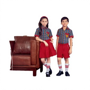 Uniformes de escuela secundaria primaria de alta calidad con impresión de logotipo personalizado Camisa de manga corta unisex con falda Pantalón corto para niños - Product Image 5