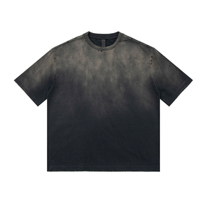 T-shirt Boxy Court à Épaules Tombantes Personnalisé pour Homme, Effet Délavé au Soleil et Acide, Coton Lourd Respirant, Coupe Oversize, Fournisseur - Product Image 6