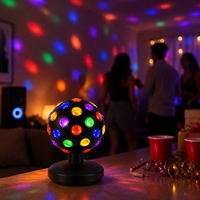 Lumière de boule disco LED traditionnelle pour fêtes, éclairage de scène pour appartement, cadeau d'Halloween, piles AAA, branchement secteur, ABS noir