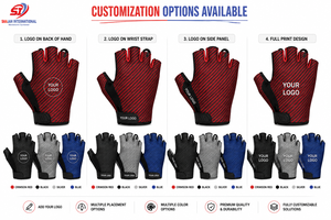 Custom <b>Half</b> Finger Cycling Gloves Carbon Fiber Print Anti <b>Slip</b> Gel Pad Racing Bike Gloves Wholesale OEM - Product Image 2