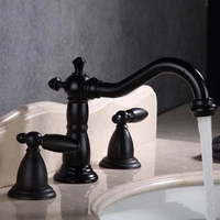 Robinet de lavabo rétro européen à 3 trous, mitigeur chaud/froid à double poignée, Torneira pour projets et vente en gros aux distributeurs