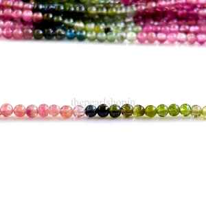 Perles rondes en tourmaline naturelle AAA 2,5 mm, perles rondes lisses en tourmaline, perles de pierres précieuses pour la fabrication de bijoux, artisanat, en vrac - Product Image 3