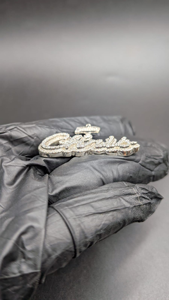 Lab Grown Diamond <b>Custom</b> <b>Name</b> Pendant White Gold Hip Hop Iced Out Script Letter <b>Necklace</b> Luxury Statement Jewelry Gift - Product Image 2