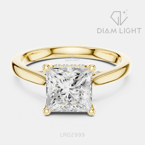 2.15CT IGI Certified Princess Cut Lab Grown Diamond <b>Ring</b> 14K White Gold F+ Color VS+ Clarity Modern Engagement <b>Ring</b> for Women - Product Image 5