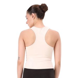 <b>Women's</b> <b>White</b> BodyCore Padded <b>Tank</b> <b>Top</b> Sleeveless Fitted Athletic Workout Gym Fitness Activewear Sports <b>Top</b> - Product Image 6
