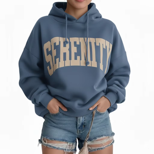 Sweat à capuche long oversize pour femme, en velours de fibre de bambou délavé vintage, coupe ample, style streetwear, confortable et doux, à porter devant - Product Image 5