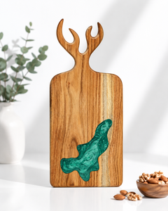 Planche à découper rectangulaire en bois d'acacia et résine, faite à la main, écologique, durable, pour la cuisine, vente en gros - Product Image 6