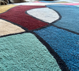 Alfombra Personalizable de Lana/Seda Moderna, Anudada a Mano, Antideslizante, Apta para Mascotas, Abstracta, para Ejercicio, Oración, Sala de Estar, Bar, Varios Tamaños - Product Image 6