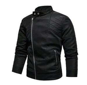 Chaqueta de cuero para hombre al por mayor, con forro de lana, imitación de cuero PU - Product Image 4
