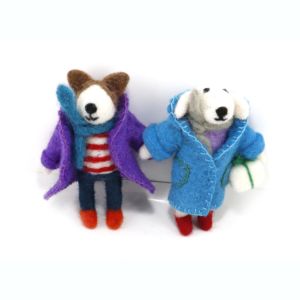 2025สักหลาดแฮนด์เมดขนาด9ซม. เครื่องประดับรูปกระต่ายคู่ฤดูหนาวอุปกรณ์ตกแต่งโต๊ะสำหรับวันคริสต์มาสอุปกรณ์ตกแต่งวันหยุดสำหรับปีใหม่ - Product Image 3