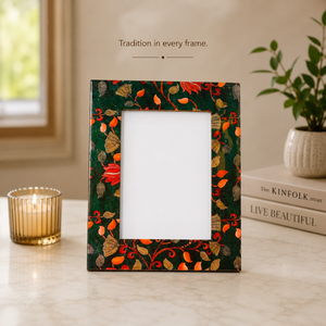 Handcrafted Floral Wooden Photo <b>Frame</b> Decorative Printed <b>Picture</b> <b>Frame</b> for Tabletop & Wall Display <b>Vintage</b> Home Office Room - Product Image 4