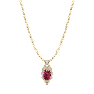 REYES Luxury Oval Cut 24.6 Carat Red Ruby Gemstone Pendants in 925 Sterling <b>Silver</b> Moissanite Jewelry <b>Necklaces</b> For Women - Product Image 6