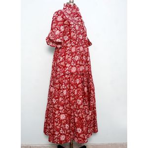 Vestido Midi de Verano con Estampado Floral de Diseño Vintage, Manga Corta, Informal, de Algodón, con Cinturón, para Mujer, Venta al por Mayor y Fabricación - Product Image 4