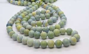 ลูกปัดโอปอลสีเขียวเลมอนทรงกลมเรียบขนาด 8-9 มม. ลูกปัดพลอยโอปอลสีเขียวธรรมดา ลูกปัดโอปอลแฟนซีสีเขียว สำหรับทำเครื่องประดับ - Product Image 2
