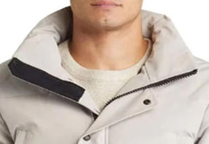 New Hooded White Woolen Unisex Winter Warm Eco-Friendly Breathable Polyester Filled Puffer <b>Jacket</b> with Embroidery Front Logo - Product Image 4