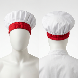 Gorro de Chef Blanco Premium de 200 GSM, Sarga de Polialgodón, con Múltiples Paneles, Correa Ajustable, Logotipo Bordado Personalizado, Gorras para el Cabello - Product Image 5