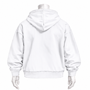 Sweat à capuche blanc à motif floral coloré, coupe oversize, avec poche kangourou, style streetwear décontracté, haut d'hiver - Product Image 2