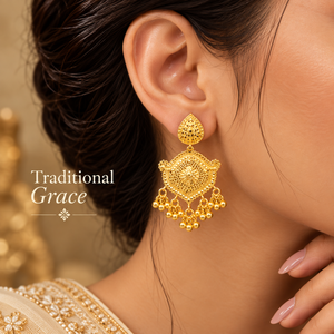Parure de bijoux classique dorée antique avec pendentif et boucles d'oreilles, bijoux de mariage indiens pour femmes, vente en gros, tenue de soirée, exportation - Product Image 3