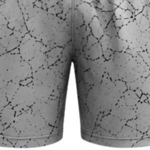 Light Grey Black Speckled Print Athletic Sports <b>Shorts</b> with <b>Elastic</b> <b>Waistband</b> Lightweight Breathable Gym Workout Performance - Product Image 6