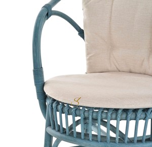 Chaise de salle à manger <span class=keywords><strong>en</strong></span> <span class=keywords><strong>rotin</strong></span> <span class=keywords><strong>bleu</strong></span> côtier avec accoudoirs, <span class=keywords><strong>fauteuil</strong></span> <span class=keywords><strong>en</strong></span> osier artisanal pour maison de plage de luxe, restaurant, café, mobilier - Product Image 5