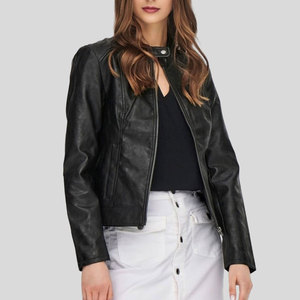 Custom Logo Genuine Leather Ladies Jackets Best Design Cropped Women's Leather Jackets Breathable Wholesale OEM Customized - Product Image 1