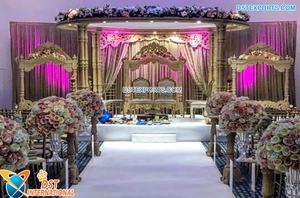 Mandap de style régence pour les mariages indiens de grande envergure, décoration de mariage indien, installation de mandap ethnique, décoration de mariage traditionnelle unique, USA - Product Image 6