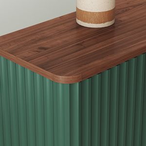 Mueble para TV Moderno de Mediados de Siglo, Color Blanco, 55/60/65 Pulgadas, Centro de Entretenimiento con Almacenamiento, Puertas Acanaladas, Consola Multimedia para Sala de Estar - Product Image 6