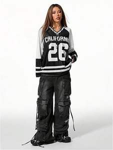 เสื้อเจอร์ซีย์ตาข่ายพิมพ์ลายแบบซับลิเมชั่นสั่งทำขายส่ง เสื้อสตรีทแวร์โอเวอร์ไซส์แขนยาว พิมพ์ลายตัวเลข เสื้อแฟชั่นยูนิเซ็กซ์ รับผลิตแบบ OEM ODM - Product Image 4