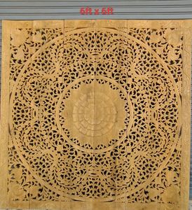 <b>Square</b> Engraved Teak <b>Wood</b> 6ft Wall Hanging Panels 100% Handmade High Strength Eco-Friendly Classic Theme DIY TH Home Decor - Product Image 4