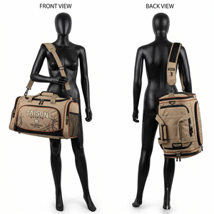 Bolsa Deportiva de Voleibol para Mujer, Premium, de Poliéster 600D, Tela Resistente, Diseño de Paneles Verde y Negro, Logotipo Personalizado Impreso, Bolsa de Viaje y Gimnasio - Product Image 4