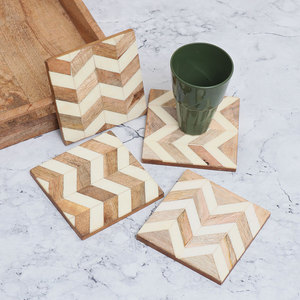 High Quality Floral Design Bone Inlay Coasters Classic Vintage Style Square Tea Coasters Home Decor Tableware <b>Mats</b> Pads - Product Image 2