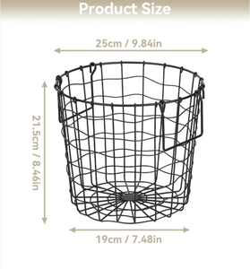 Panier à linge en fil de fer de style industriel pour chambre, salle de bain, buanderie, rangement domestique, vente en gros, articles ménagers, exportation - Product Image 1