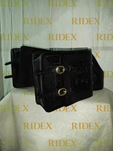 Sac de selle pour cheval en cuir noir véritable de qualité supérieure, style western, avec gravures, qualité et prix d'exportation. - Product Image 3