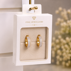 14K <b>solid</b> <b>Gold</b> Zircon Pave <b>Huggie</b> Hoop Earrings for Women Trendy Elegant Party Jewelry - Product Image 4