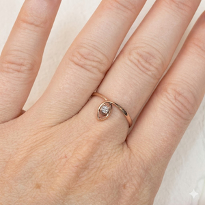 Bague de fiançailles solitaire antique en or rose 14 carats certifiée GIA avec diamant rond de laboratoire, bague bypass enroulée, cadeau de bijoux - Product Image 4