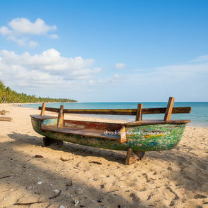 Canapé artisanal durable en bois de bateau récupéré pour maison, villa, hôtel – Style rustique, mobilier intérieur/extérieur – Vente en gros - Product Image 2