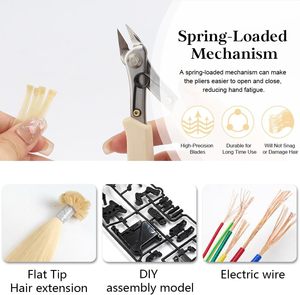 Stainless Steel Hair Extension Pliers Keratin Bond Cutting Wire Flush <b>Cutters</b> Clippers Nippers Commercial Use Tool - Product Image 6
