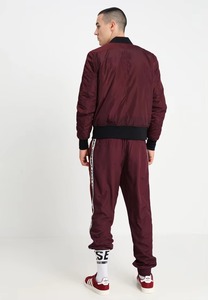 Blouson Bomber Homme Bordeaux Manches Longues Fermeture Éclair Col Montant Couleur Unie Tissu Mémoire en Polyester Léger - Product Image 2