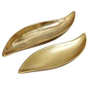 Black and Gold Ginkgo Leaf Metal Dish Set Aluminum Key Holder Tray Premium Food Warmers and Casseroles Trinket Jewelry Organizer - Product Image 4