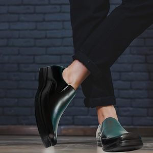 Chaussures Chelsea unisexes en cuir PU faites à la main de haute qualité, style sac, à motif animalier, pour l'hiver, à enfiler, pour mariage, fête, bureau - Product Image 6