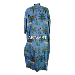 Abito Casual da donna indiano estivo premaman Boho Hippie <span class=keywords><strong>Jungle</strong></span> con stampa scollo a V abito unsize a maniche 3/4 - Product Image 2