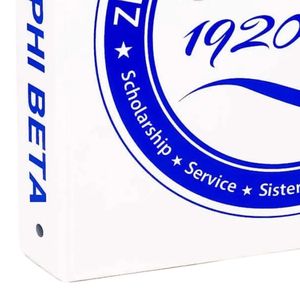Zeta Phi Beta Three <b>Ring</b> <b>Binder</b> Blue Sorority Notebook Organizer Durable School Office <b>Folder</b> Greek Life Supply - Product Image 1