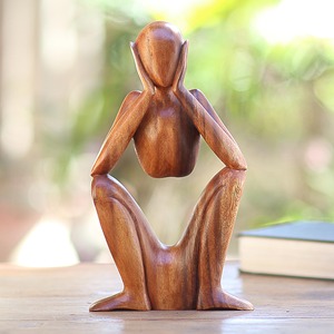 Escultura Decorativa Creativa de Madera Maciza, Excelentes Figuras de Madera Talladas a Mano para Decoración del Hogar - Product Image 3