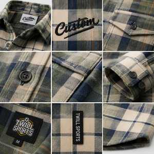 Men's Plus Size Woven Flannel Plaid Shirt Regular Fit Casual Full Sleeve <b>Button</b> Collar 100% Cotton Heat-Transfer Printed Winter - Product Image 4