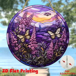 CIFbuy 7.9 Inch <b>Lavender</b> Butterfly Wall Hanging Window Decor Stained Glass Effect Home <b>Garden</b> Decor TikTok for Temu Pick Serv - Product Image 1