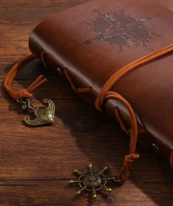 Retro European Nautical Notebook A5 PU Leather Loose-<b>leaf</b> Diary Promotion Gift Vintage Kraft Paper Drawing <b>Book</b> Journal - Product Image 6
