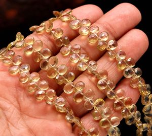 Perles de citrine naturelle facettées en forme de poire, 5x7mm, perles de citrine en gros, lot de perles de pierres précieuses, brin de 6 pouces pour la création de bijoux - Product Image 4