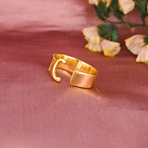 Anillo Ajustable de Latón con Letra C Chapado en Oro, Elegante y Moderno, para Mujer, Regalo de Boda o Compromiso, Lote al por Mayor de 25 Pares - Product Image 2