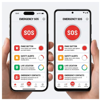 Aplicación de Emergencia SOS de RoyalCraft Enterprise, Botón de Pánico, Alertas de Seguridad, Ubicación en Tiempo Real, Contactos de Emergencia para
