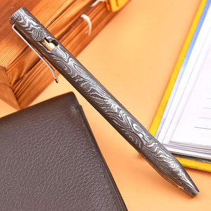 Instrumento de escritura de acero de Damasco de primera calidad, bolígrafo artesanal para oficina, para fines profesionales, empresariales y educativos. - Product Image 6